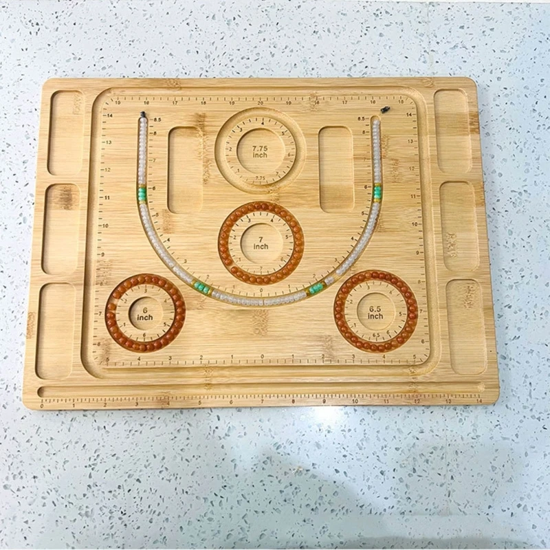 

Convenient Board Plate Beading Tray Jewelry Beading Board Craft Gift Bracelet Stand Store Display Plate for Table