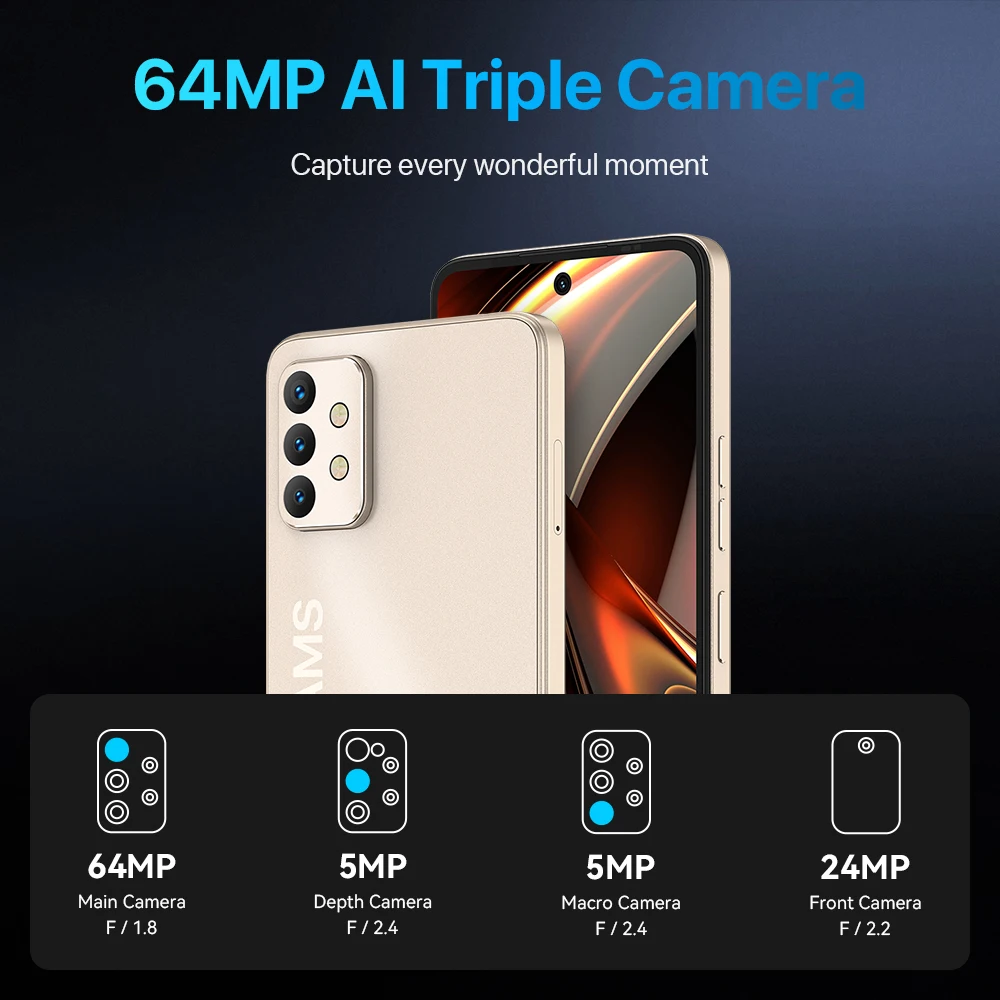 UMIDIGI A13 Pro Max 5G 12GB 256GB الهاتف الذكي الأبعاد 900 المعالج 6.8 ''FHD + العرض 90Hz 64MP الثلاثي كاميرا الهاتف الخليوي