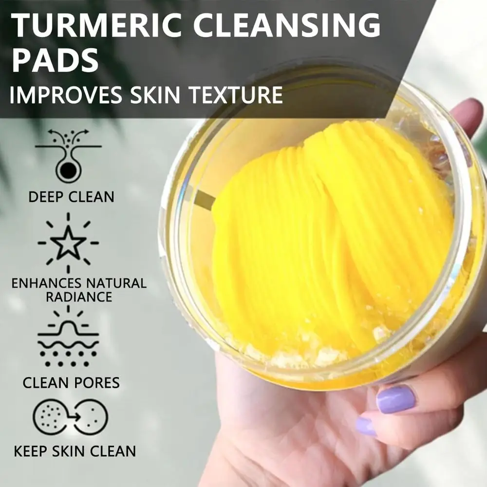 for Facial Cleansing Turmeric Cleansing Pads Helps Balance Skin Oil with Pocket Style Natural Turmeric Face Cleansing Pads