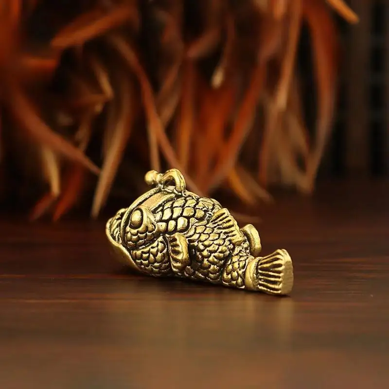 Ocean Theme Brass Anglerfish Model 1Pcs Sea Animal Fishbowl Decor Unique Aquarium and Room Decoration