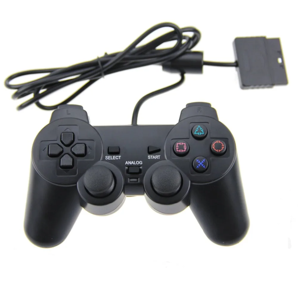 PS2 블랙 유선 게임 게임 패드, PS2 컨트롤러 게임 패드 조이패드 블랙