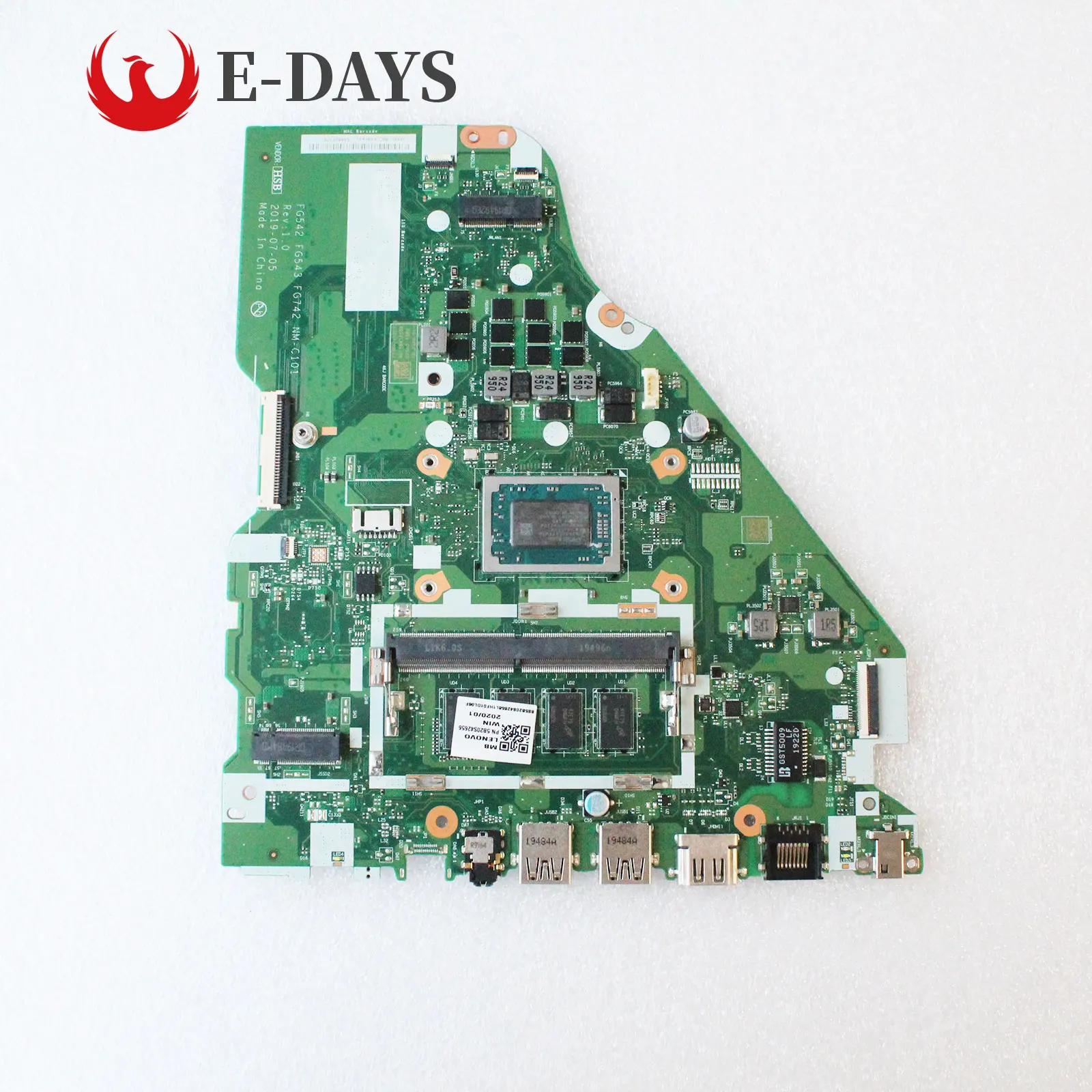 Placa-mãe do Portátil para Lenovo 4g 5b20s42656 Fg542 Fg543 Fg742 Nm-c101 Mainboard 81v5 L34015api R53500 Teste ok
