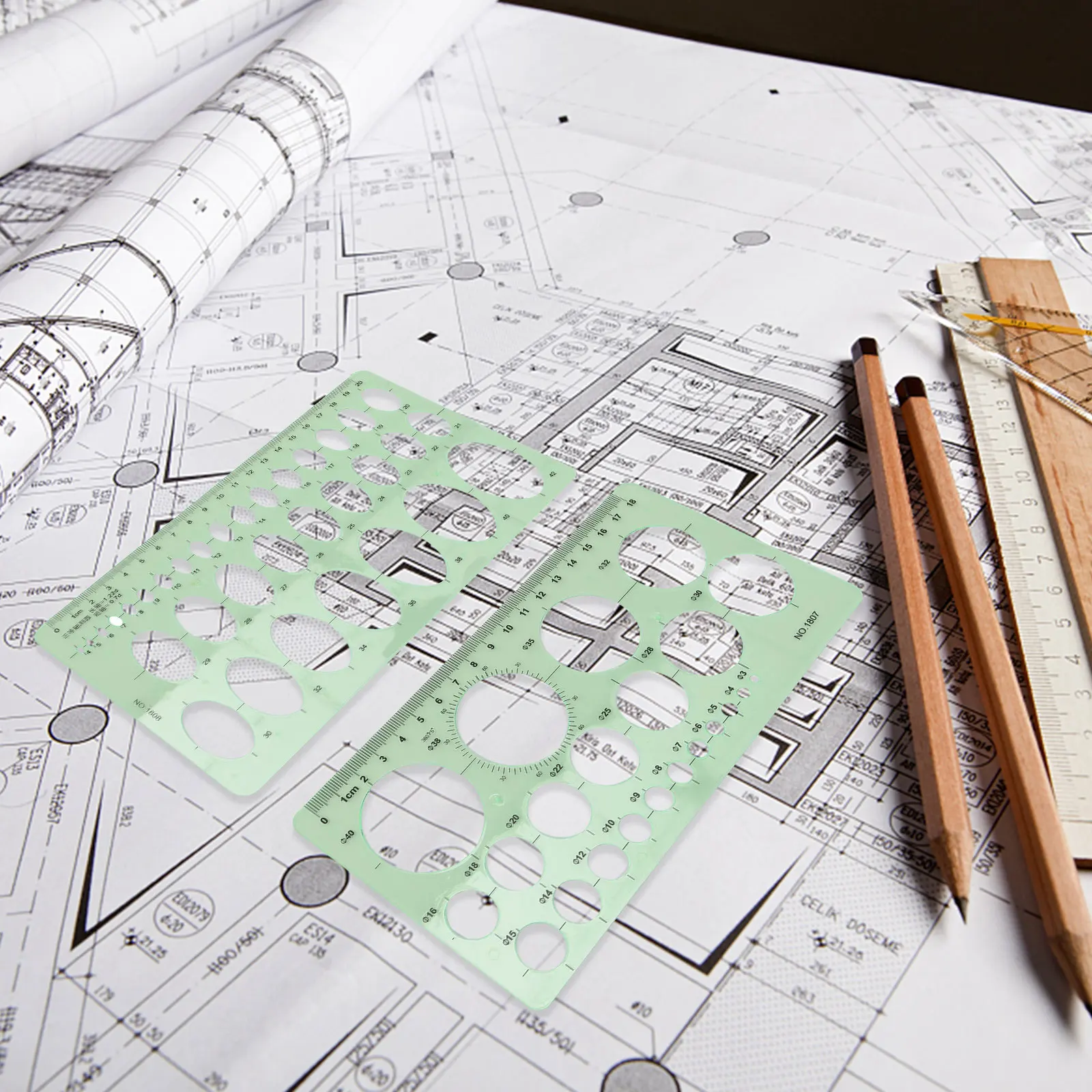 4 قطعة قالب رسم حاكم الأشكال الهندسية أداة قياس للفنانين المعماريين الطلاب لتقوم بها بنفسك تصميم تكنولوجيا الشبكة