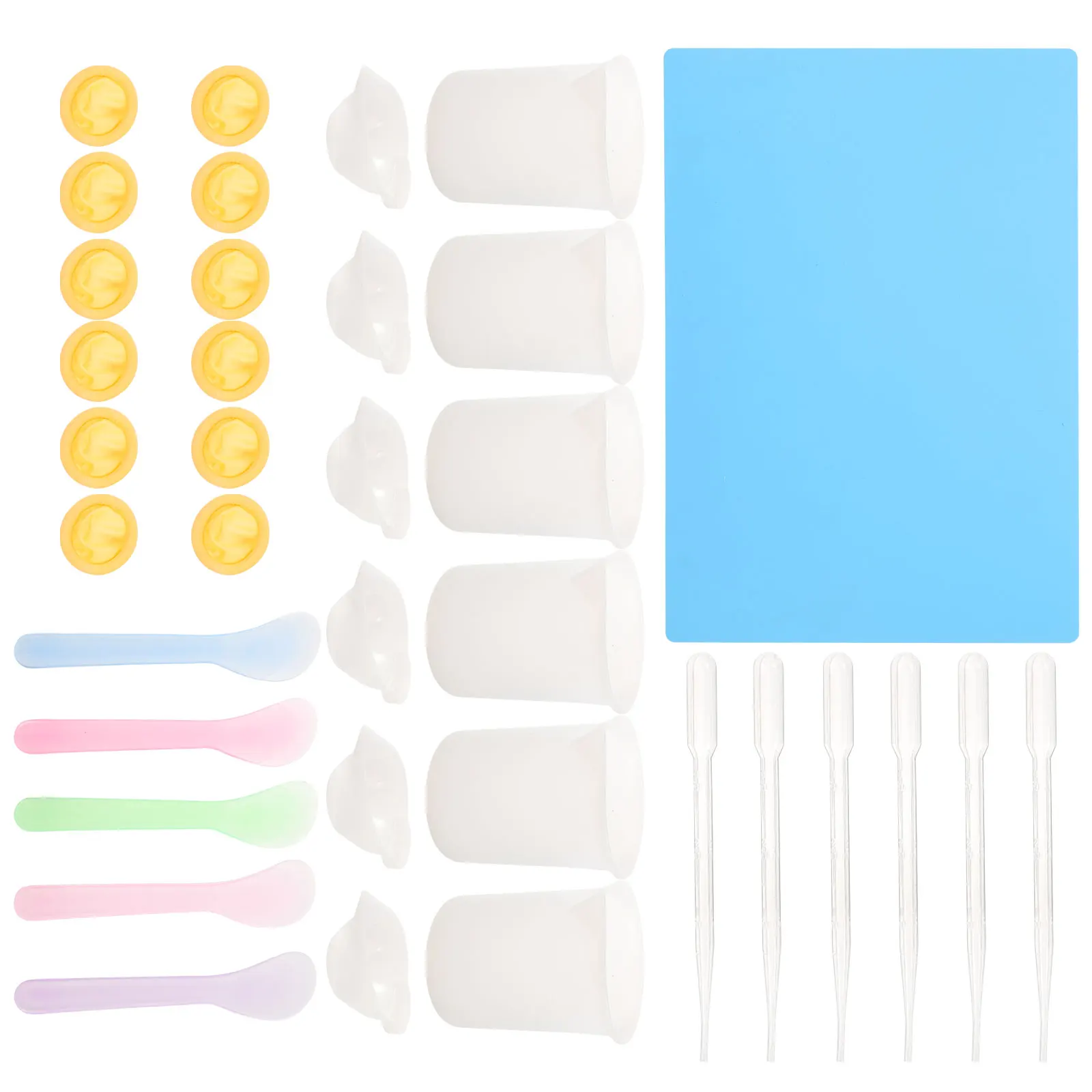 

1 set Epoxy Resin Tool Set Silicone Measuring Cups Mixing Mold Tools Jewelry Making Supplies Durable Plastic DIY Gifts Resin