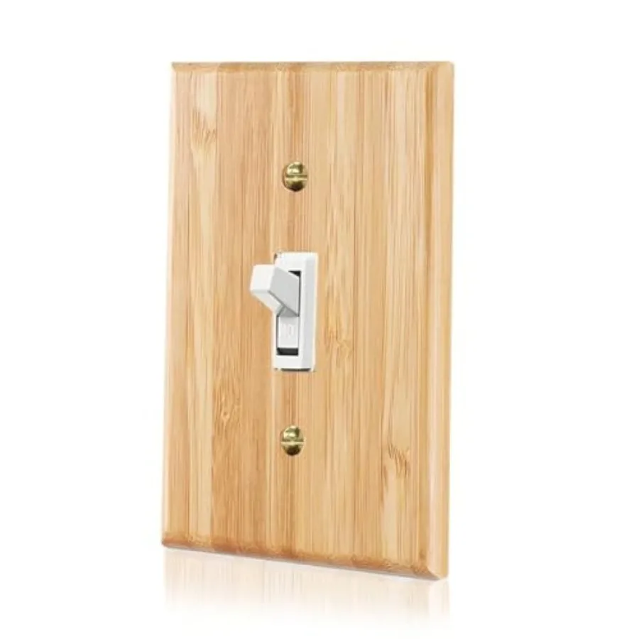 

1PC Solid Wood Light Switch Plate Light Switch Cover Quality Raw Switch Plate Decorative Wall Plate Bamboo Single Toggle Wooden