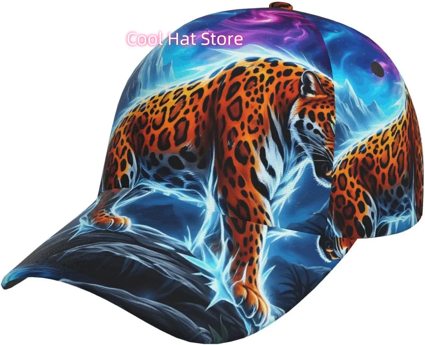 Fiery Tiger Roar Pattern Baseball Cap Adjustable Cotton Baseball Hat for Sports, Outdoor, Travel Gifts for Men Black
