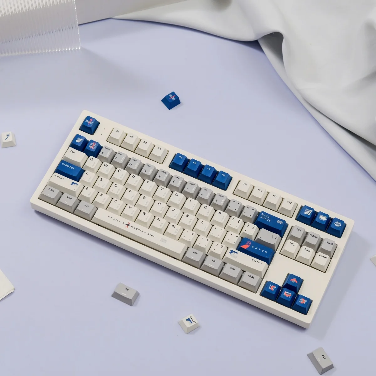 Mockingbird PBT Original Height, Sublimation, Mechanical Keyboard Cap Wooting Drunk Deer, Rain 75