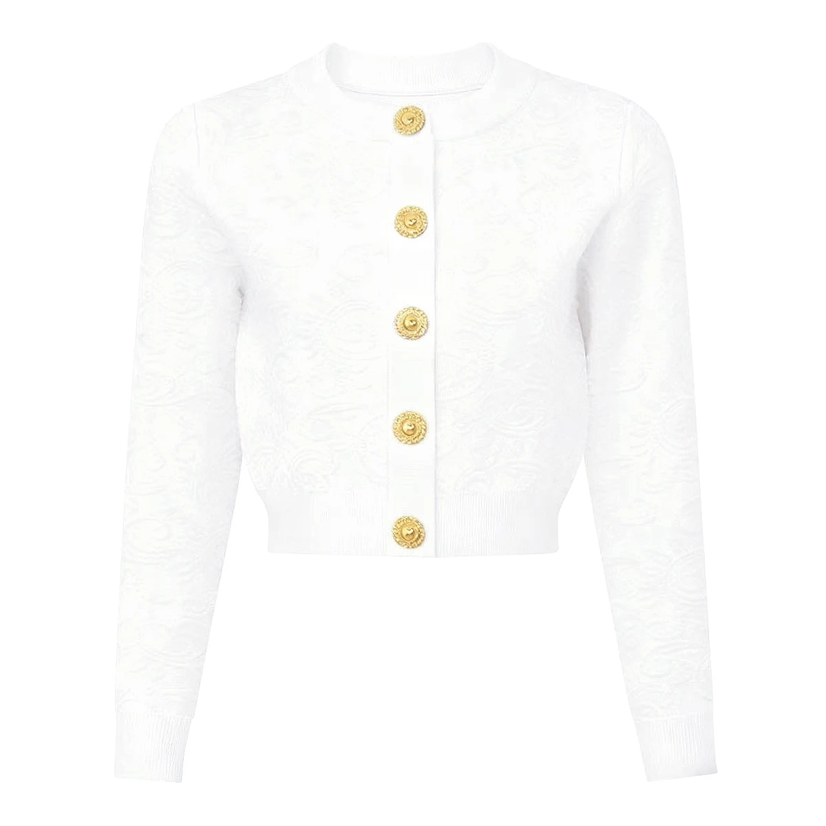 

Высокое качество, весна и осень, новая мода, тисненая вышивка, золотая пряжка, вязаный женский топ с длинными рукавами, куртка-кардиган