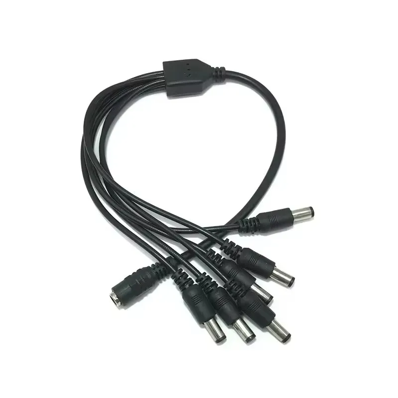 

40pcs Female 1 To 6 Male 30cm Length, 5.5x2.1mm ,Female To Male Plug DC Power CCTV Camera Splitter Cable