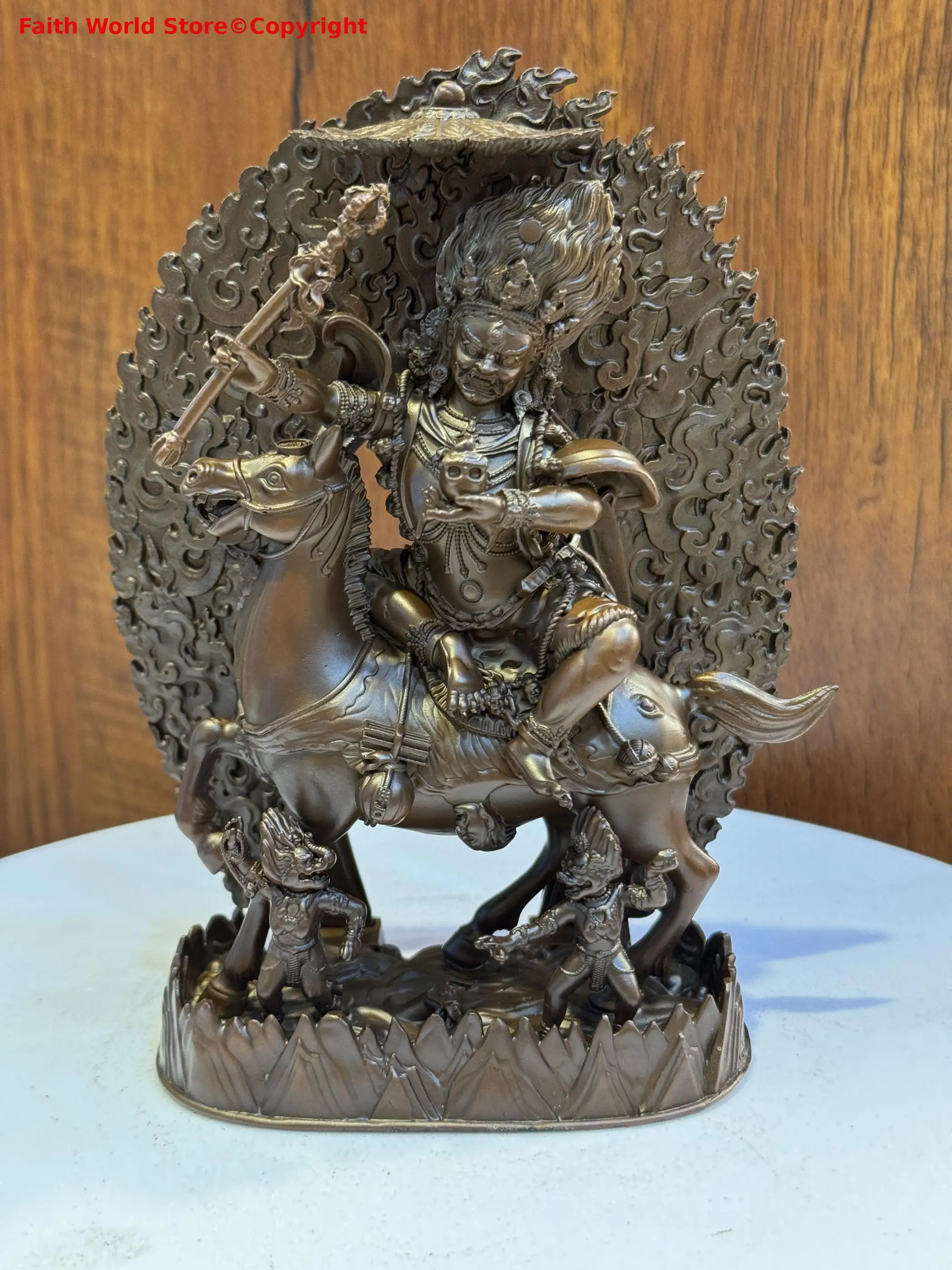 15cm Boutique copper Buddha statue Rare Palden Lhamo Auspicious goddess  Bodhisattva Tibet Buddhist Temples altar worship