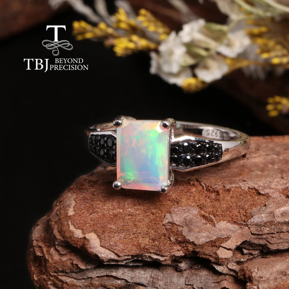 2026,925 sterling silver Colorful October Birthstone Natural Opal Ring elegant noble women's anniversary & Holiday gift - view 2