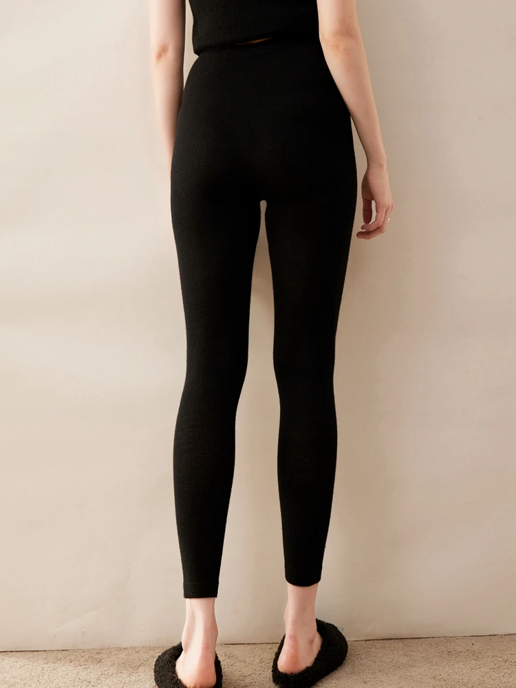 High Quality Women 100% Cashmere Legging Basic Soft elastic Pants Autumn Winter Cashmere Knitted Legging Trousers Warm Comfy