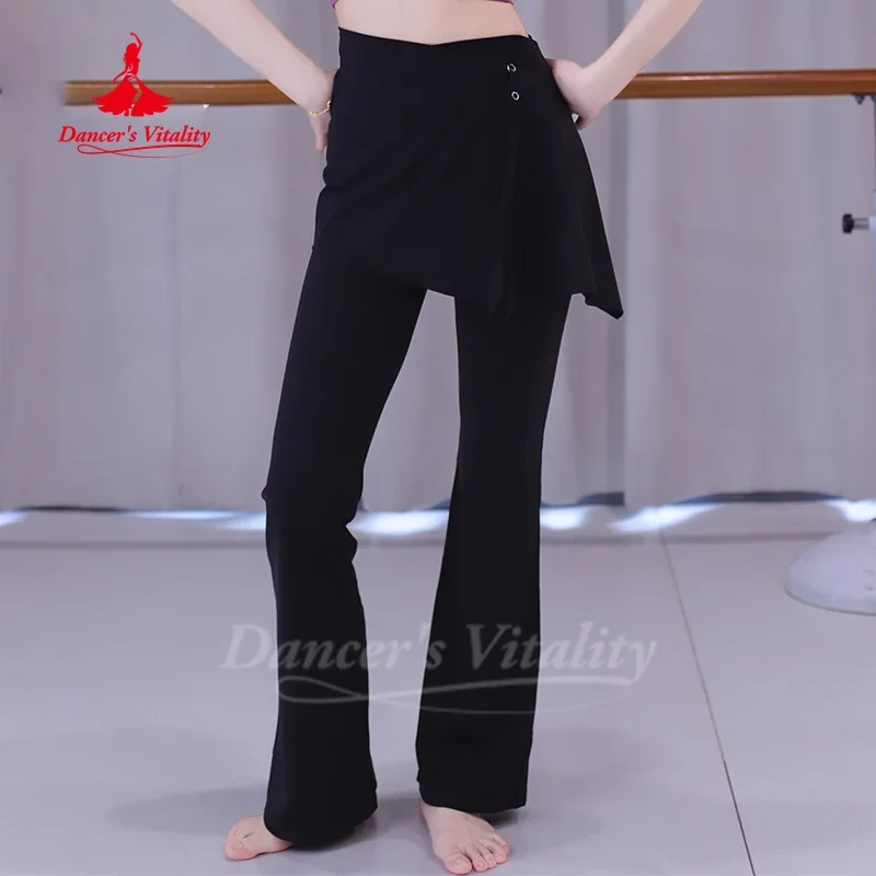 

BellyDance Costumes for Women's High Waisted Slimming Bell Bottom Pants+Hip Scarf 2pcs Adult Oriental Dance Practice Trousers