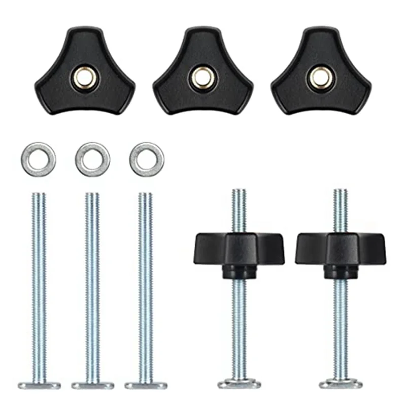 A55F-5 팩 M8 T 트랙 볼트 노브 키트 4인치 T 슬롯 볼트 와셔 포함 T 트랙 교체 부품 목공 지그용 액세서리