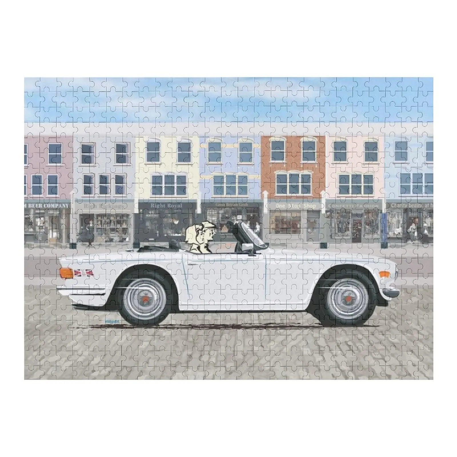 

Белый цвет TR6 — классический британский спортивный автомобиль-пазл на заказ, деревянный подарочный пазл на заказ