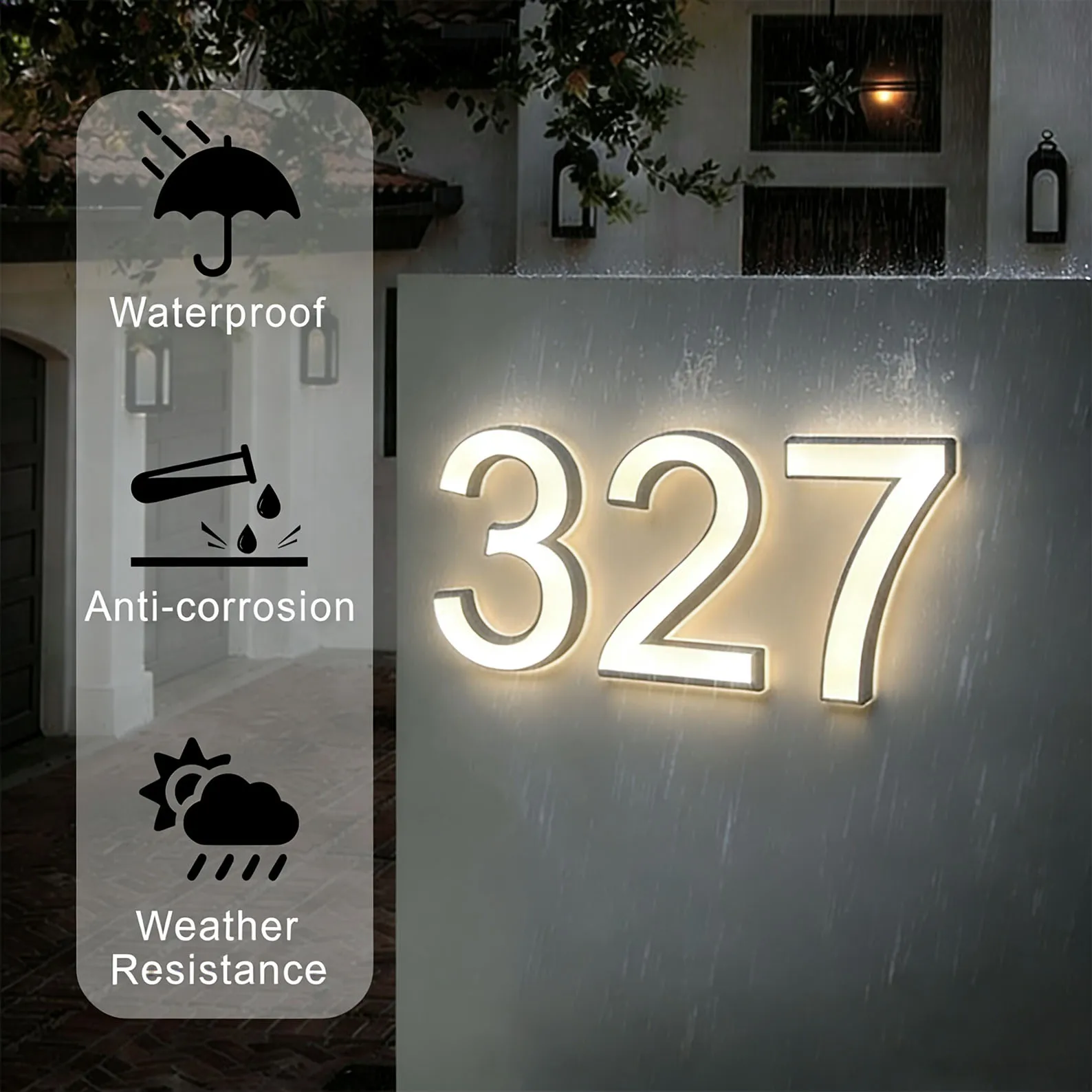 

Современный номер дома, цифры, акриловая домашняя дверь, освещение для рекламы, в помещении, офисная вывеска, буквы, наружная светящаяся вывеска, адрес магазина