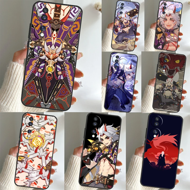 Genshin Impact Arataki Itto For Huawei Honor 70 50 X7 X8 X9a P20 P40 P30 Lite P50 Mate 50 Pro P Smart Z 2021 Back Case