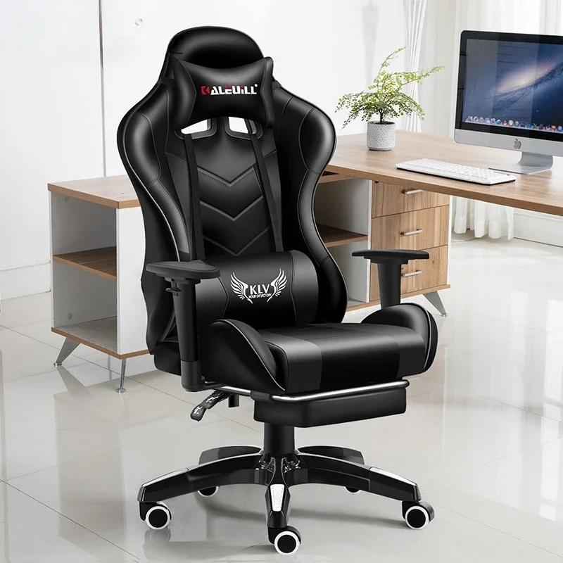 

Platform Wheel Chair Computer Home Office Desk Chair With Foot Footrest Vanity Chairs For Living Room Modern Armchairs Headrests