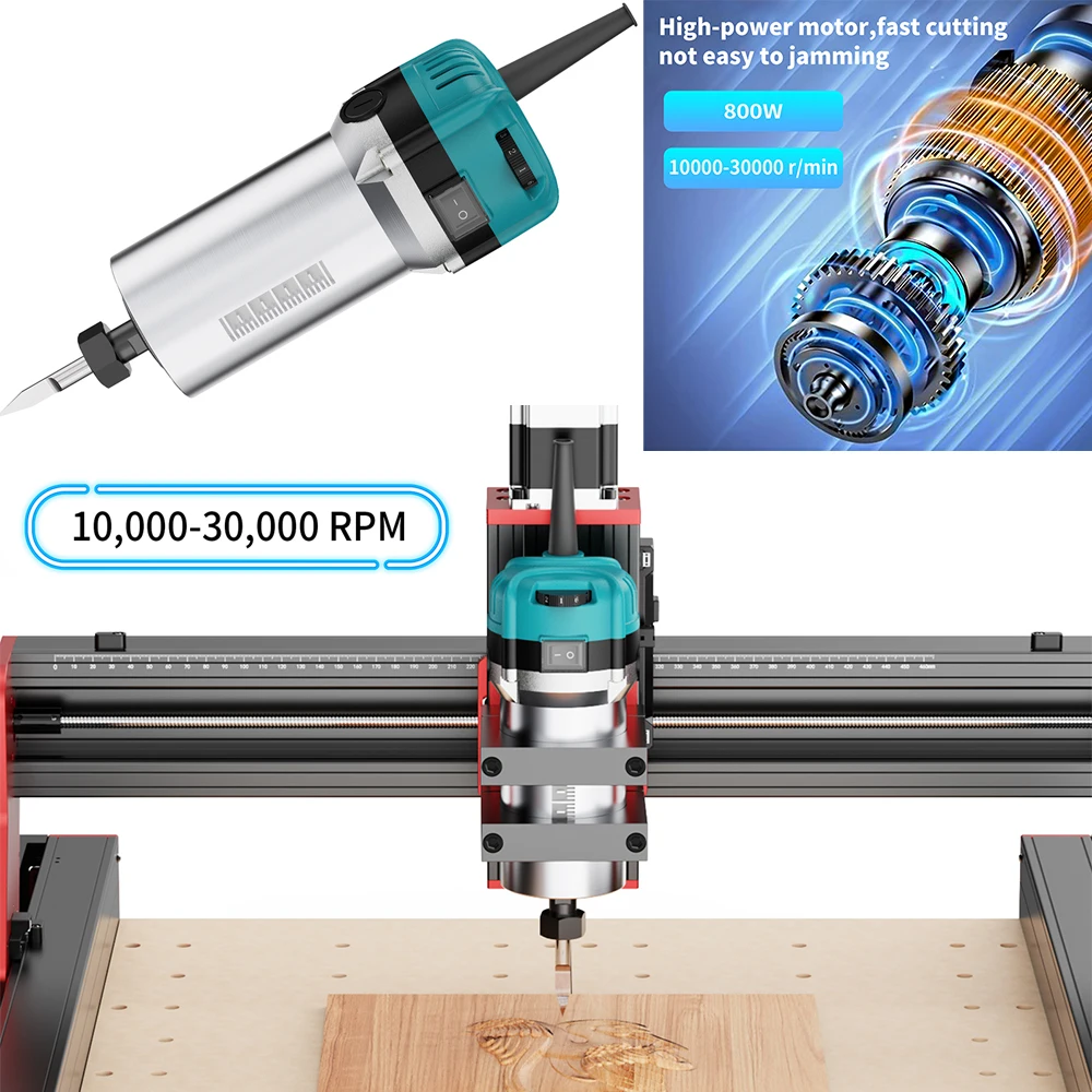 Twotrees 800W Wood Router Trimmer Kit 30000RPM Spindle for CNC Machine TTC450 TTC450PRO TTC450ultra Engraver Wood Router Compact Router Tool