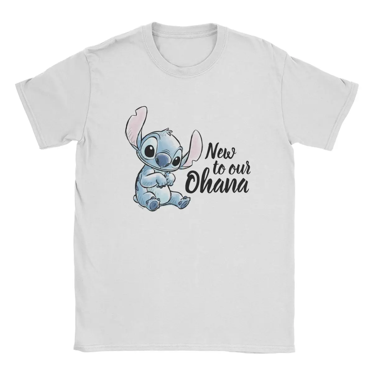 Stitch New To Our Ohana Baby T-Shirts for Men Women Fashion Pure Cotton Tees Short Sleeve T Shirts Birthday Present Tops