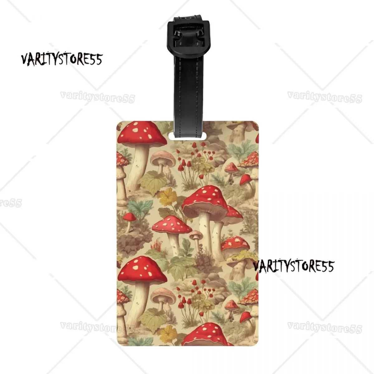 Custom Magic Mushroom Forest Luggage Tag Custom Baggage Tags Privacy Cover Name ID Card