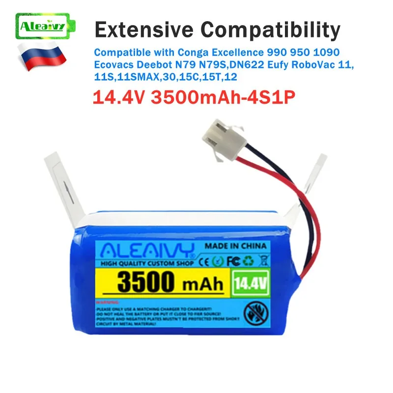 

Aleavy 14.4V 3500mAh Li-ion battery for Conga Excellence 990 Ecovacs Deebot N79 N79S DN622 Eufy RoboVac 11 11S RoboVac 30 etc