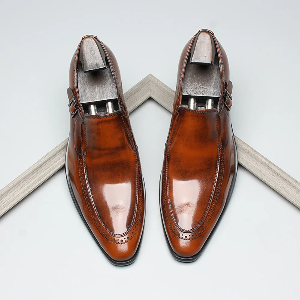2027 New Men's Casual Shoes Business Formal Wear Plus Size Versatile for Weddings Simple Comfortable Retro Artistic Men's Shoes