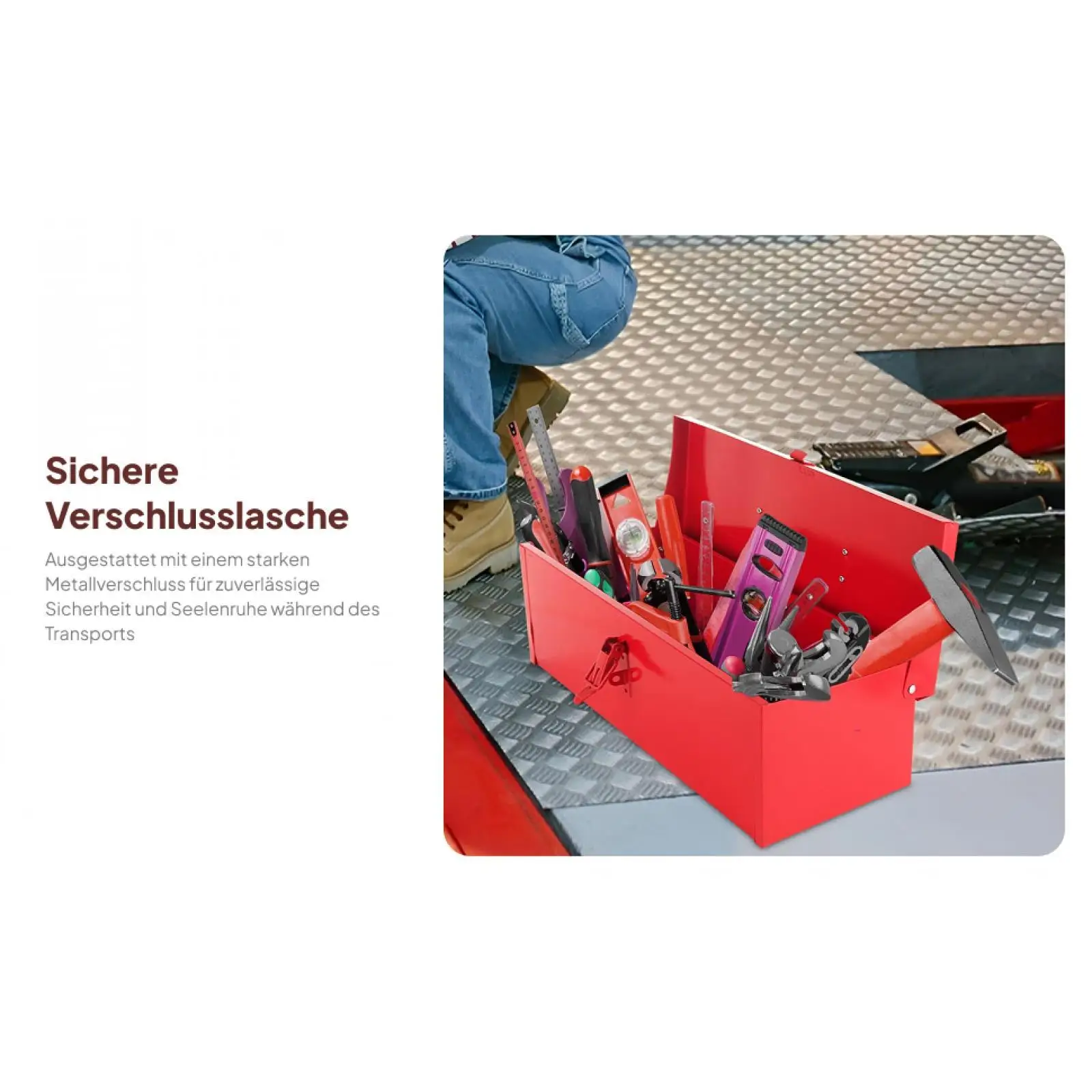 

Металлический ящик для инструментов, портативный, пустой, с ручкой, для мастерской, гаража, дома