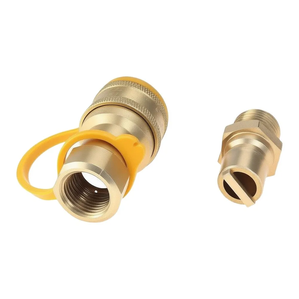 Brass Gas Quick Connect Adapter Kit Compatible with For Propane and Natural Gas for Grills Patio Heaters and RV Gas Connections