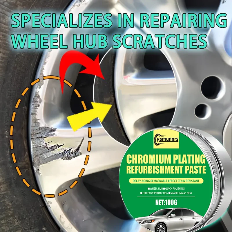 

Universal Wheel Hub Repair Kit, Car Wheel Hub Care Polishing Paste, High-Quality Wheel Hub Care Wax, Scratch Repair Without Trac
