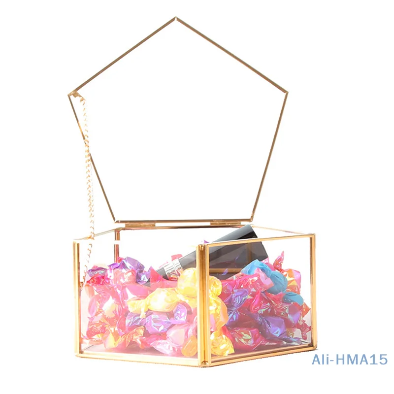 

1PC Geometrical Clear Glass Jewelry Box Jewelry Organizer Holder Ring Box