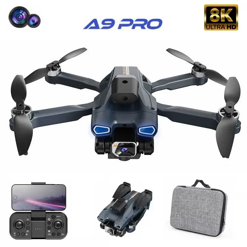 

2024 New A9 PRO GPS Drone 8K HD Dual Camera FPV Brushless Foldable Obstacle Avoidance Professional RC Foldable Quadcopter Toys