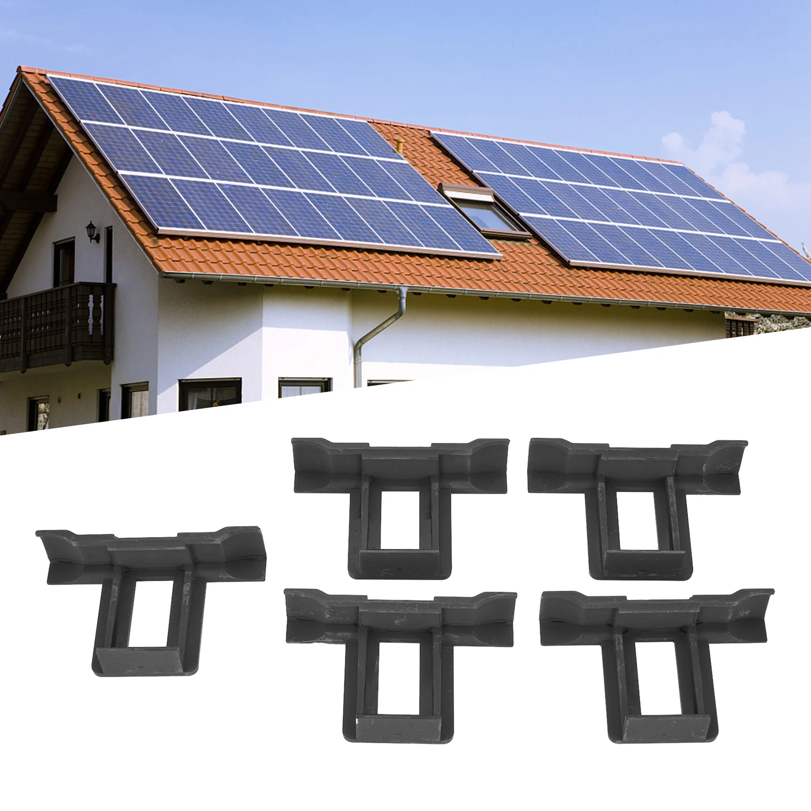 5Pcs แผงโซล่าระบายน้ำคลิปชุด PV โมดูลทำความสะอาดคลิปสำหรับท่อระบายน้ำ30มม./35มม./40มม.สีดำแผงโซล่าคลิป