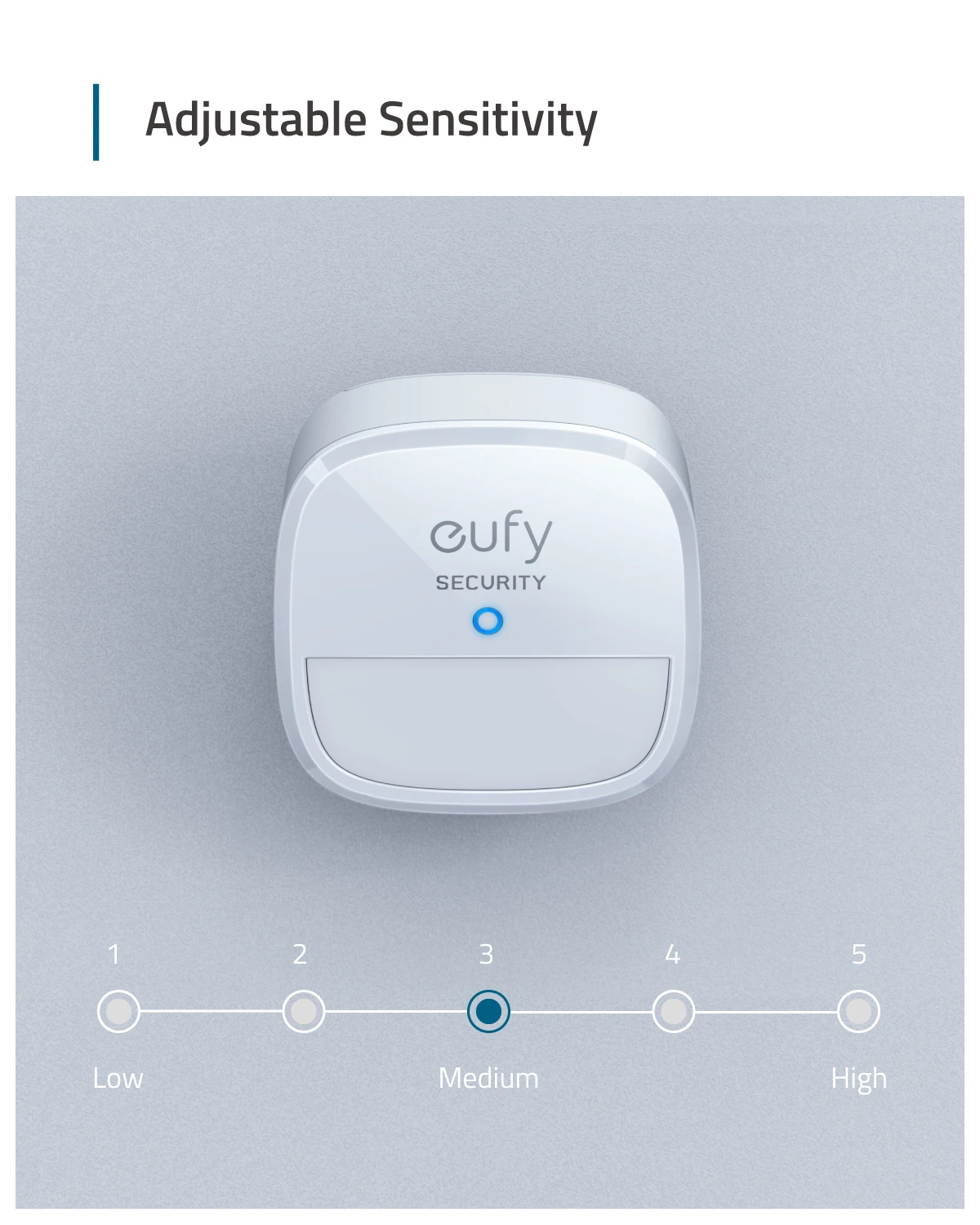 eufy Security Motion Sensor Security System Alarm 100° Field View 9m Range 2 Year Battery  Adjustable Sensitivity Smart Home