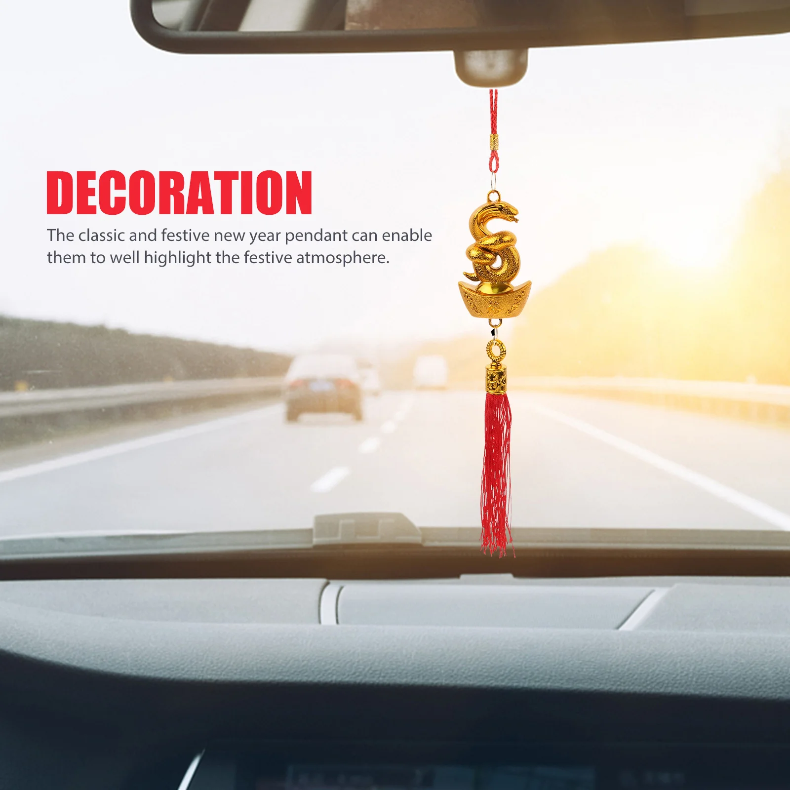 10개입 중국풍 펜던트 금도금 금괴 뱀 상징 새해 장식품 축제 분위기 문 나무 자동차 장식