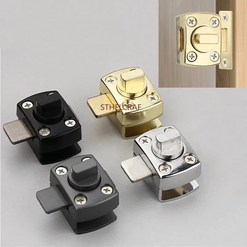 1PC No Drill Glass Door Bolt Lock Sliding Glass Security Door Latch Zinc Alloy 5-8mm Frameless Glass Clamp Cabinet Door Locks