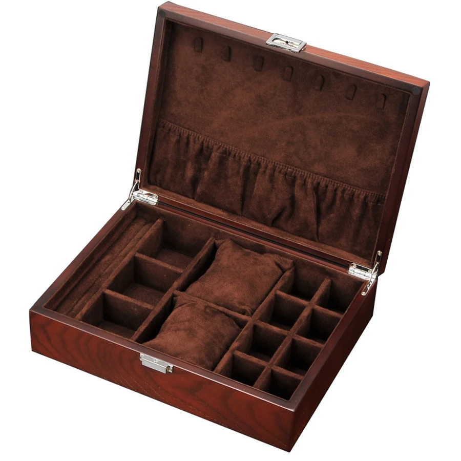 Exquisite Jewelry Box Women Leather Packaging Necklace Rings Earrings Bracelet Storage Organizer Display Gift Boxes Case Brown