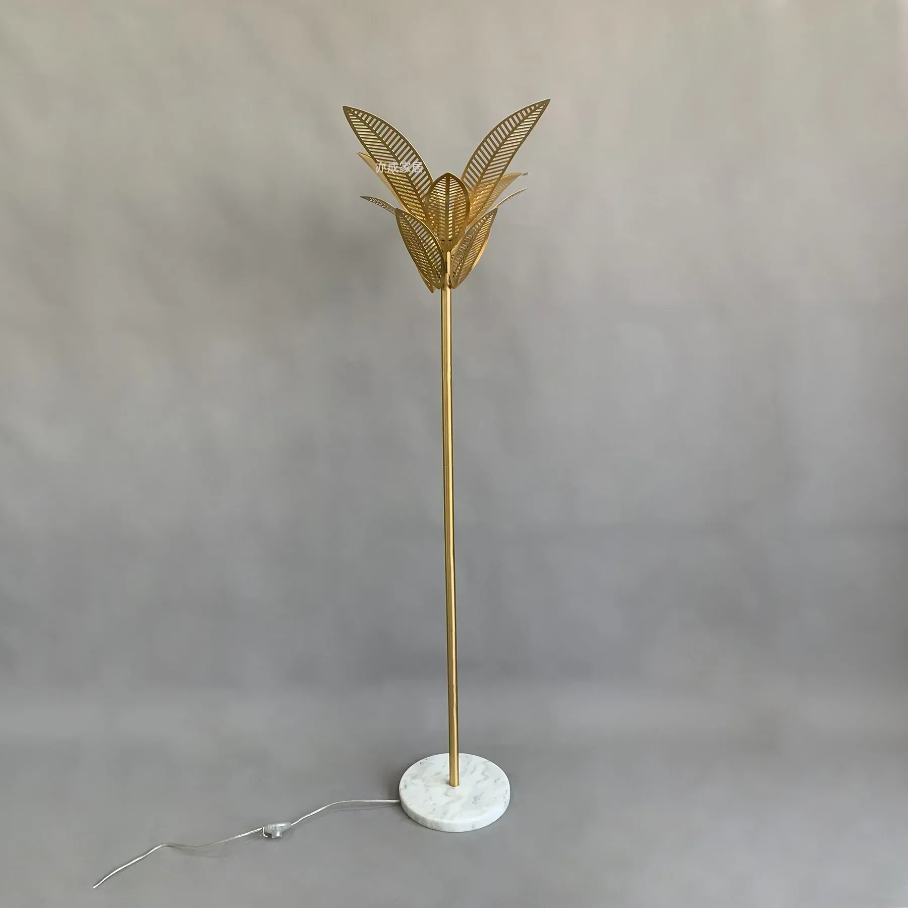 Nordic style simple modern light luxury leaves living room floor lamp soft decoration