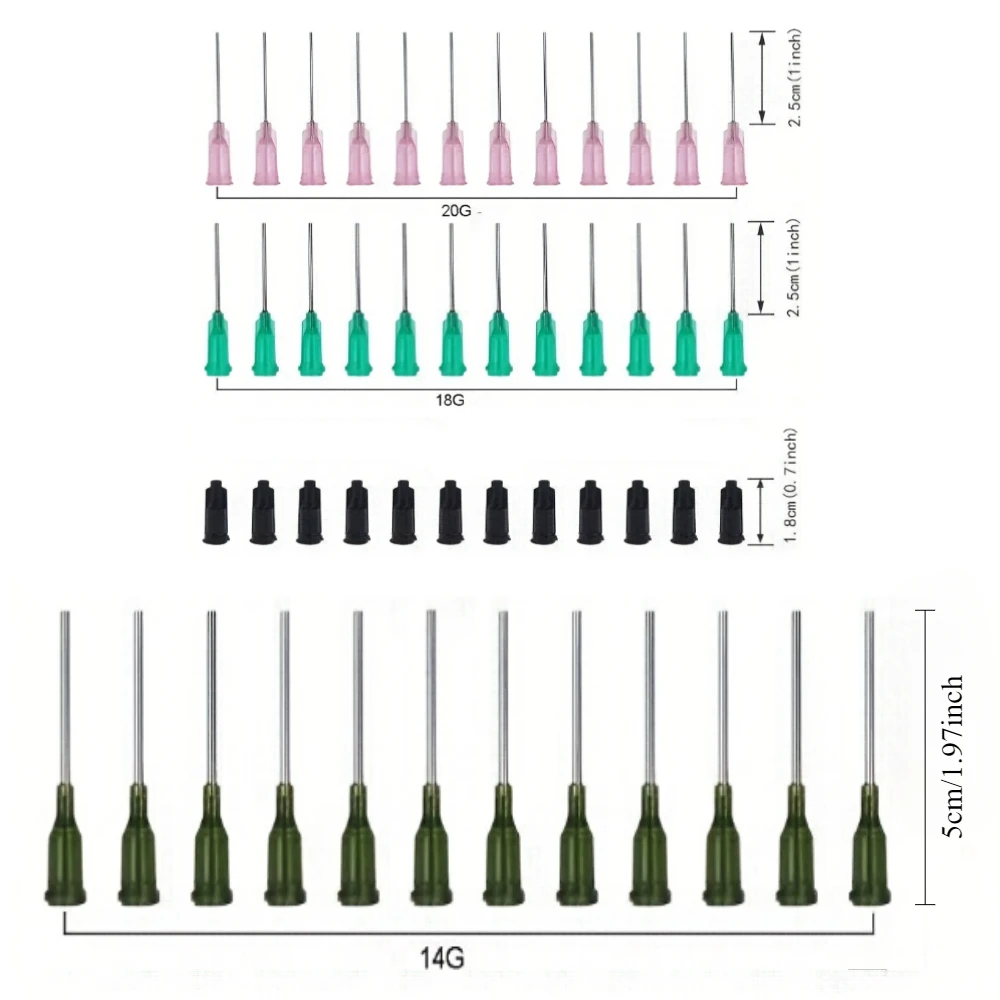 10ml 3ml 1ml Syringes with 14G 18G and 20G Blunt Tip Needles and Syringe Needle Caps for Refilling and Measuring