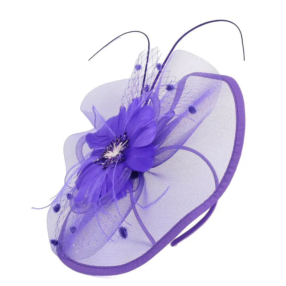 Kentuck-y Derby Women's Fascinators Wedding Cocktail Ghode Jatra Headpiece Mesh Flower Headwear Tea Party Headband for Women