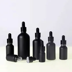 Whosale Empty Dropper Bottle Black Essential Oil Glass Aromatherapy Liquid 5-100ml Drop for Massage Pipette Refillable