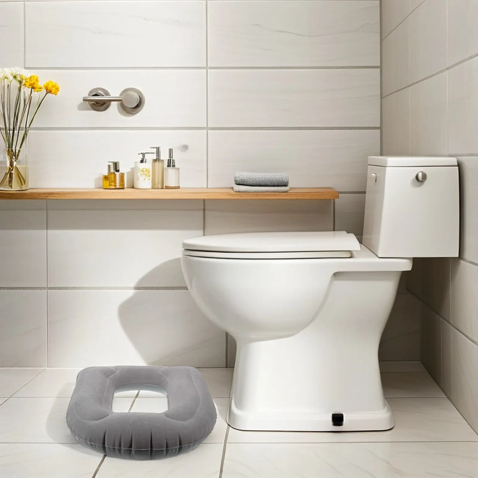 

Удобная надувная подушка для унитаза, портативная ПВХ-подкладка для пожилых людей, легко используемая дома и в больнице