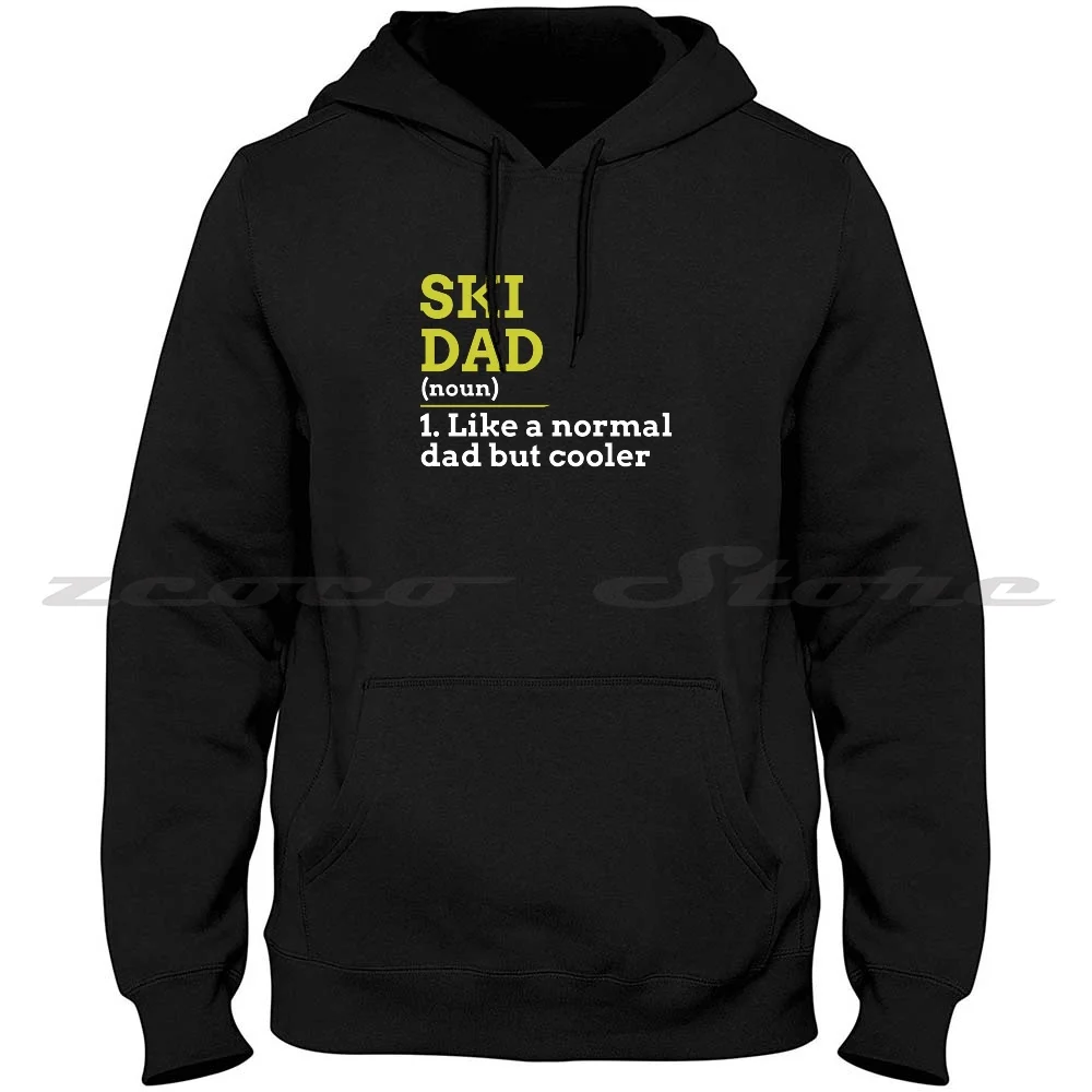 Ski Dad Long Sleeve Sweatshirt Casual Hoodie Downhill Skiers Monoski Ski Resort Skiwear Biathlon Ski Lift