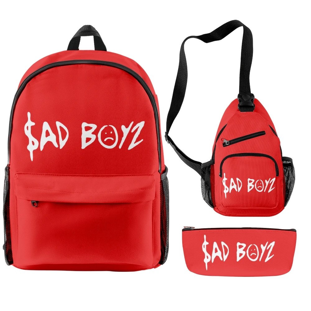 Junior H Sad Boyz Backpack Three Piece Set Women Men Shoulders Bag Fashion Streetwear Travel Bags