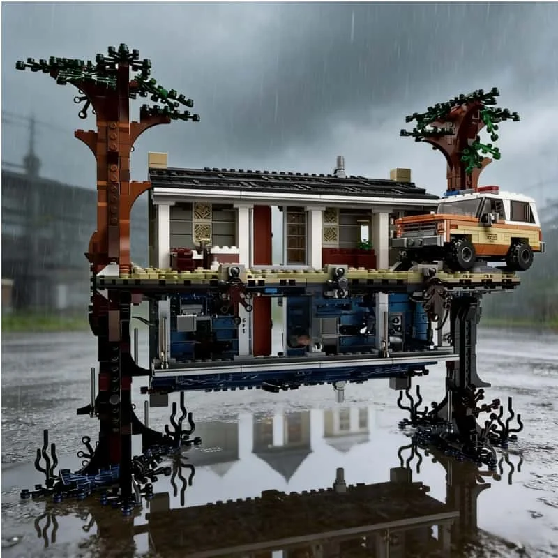 2025 2499 pièces de blocs de construction inversés, ensemble de briques compatibles avec les enfants et les adultes, jouet cadeau de Noël et d'anniversaire