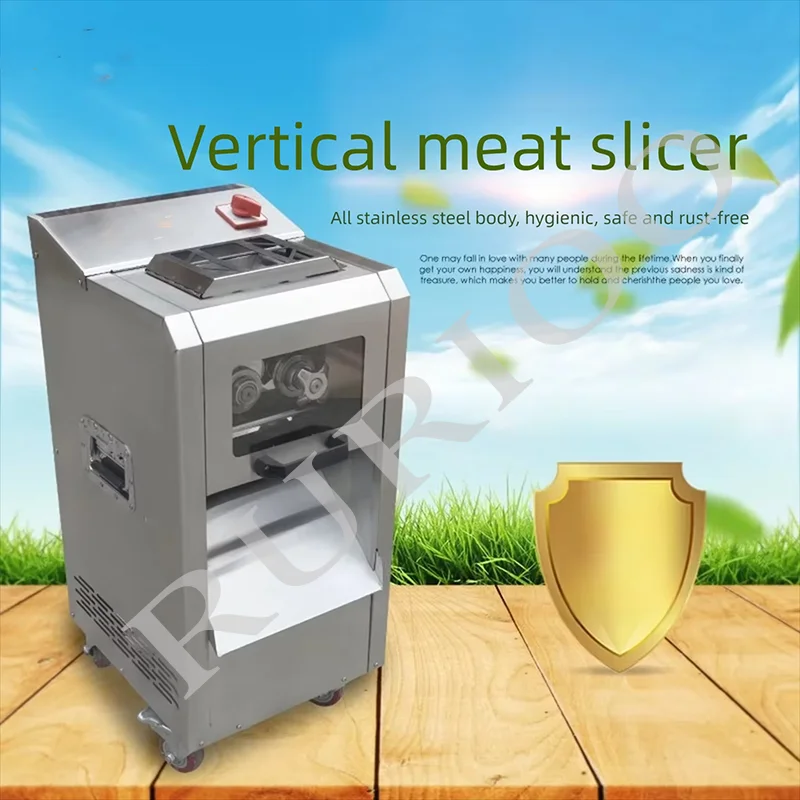 Automatic Portioning Meat Slicer - Conveyor Belt Inlet for Commercial Kitchens