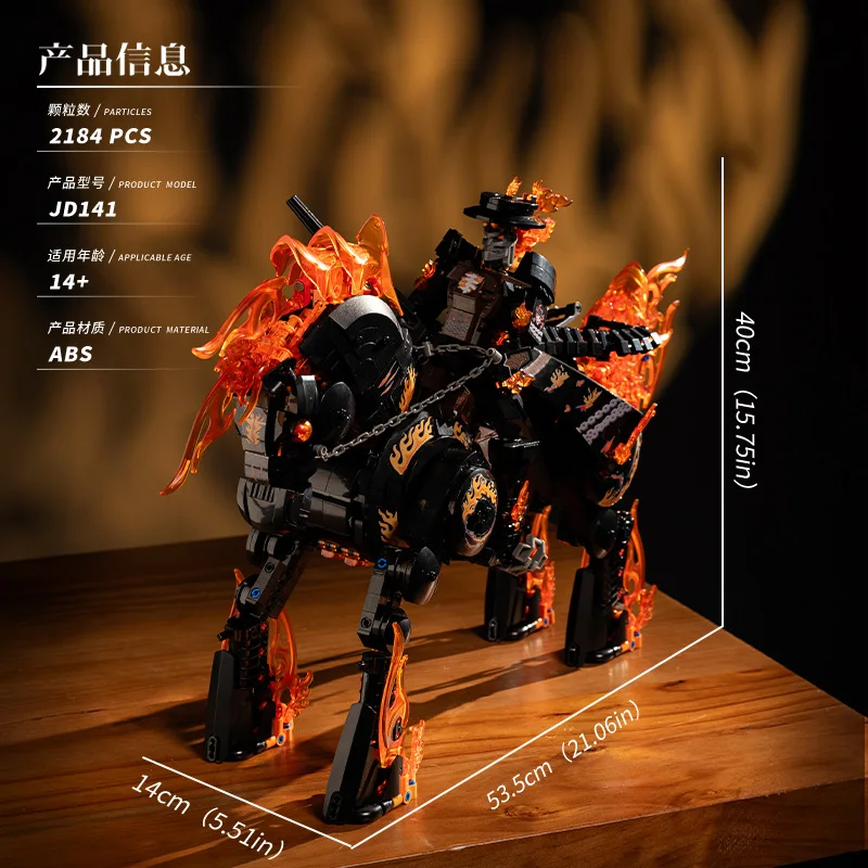 IN VOORRAAD MOC Creativiteit Ghost Rider Bouwstenen Model Mech Warhorse Bricks Assembleren Speelgoed voor Kinderen Verjaardagscadeau Set