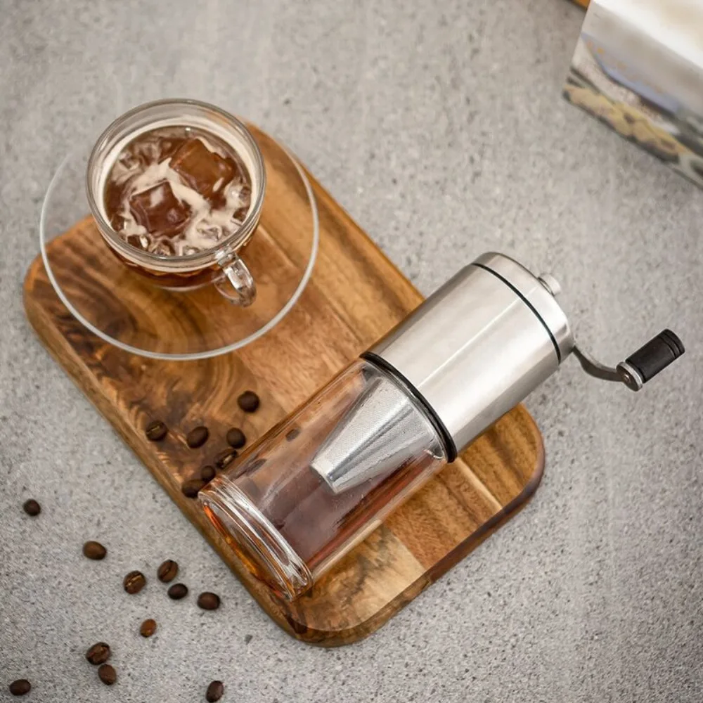 

2 in 1 Hand-cranked Coffee Grinder Manual with Filter Coffee Grinding Machine Adjustable Coarseness Ceramic Grinding Core
