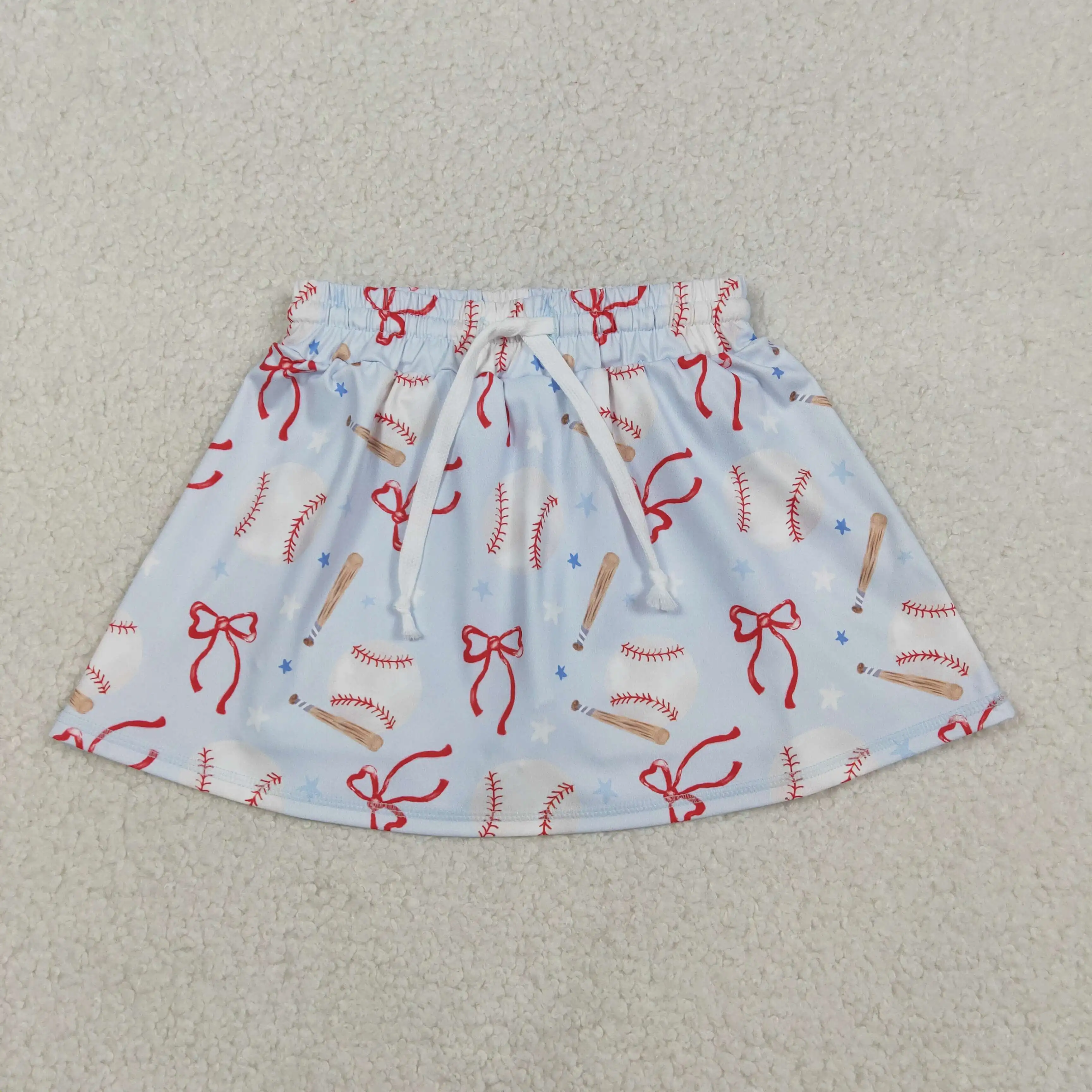 

z1202-17 GLK0169 girl dresses baby girl clothes yoga bow pattern blue skirts Wholesale Boutique kids clothes girl