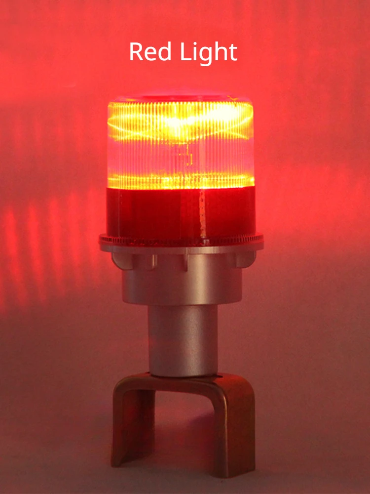 Solar Powered Led Warning Light Red/Yellow Strobe/Flashing Signal Light With Different Fixed Iron Base For Marine Beacon Light